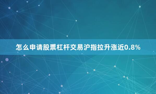 怎么申请股票杠杆交易沪指拉升涨近0.8%